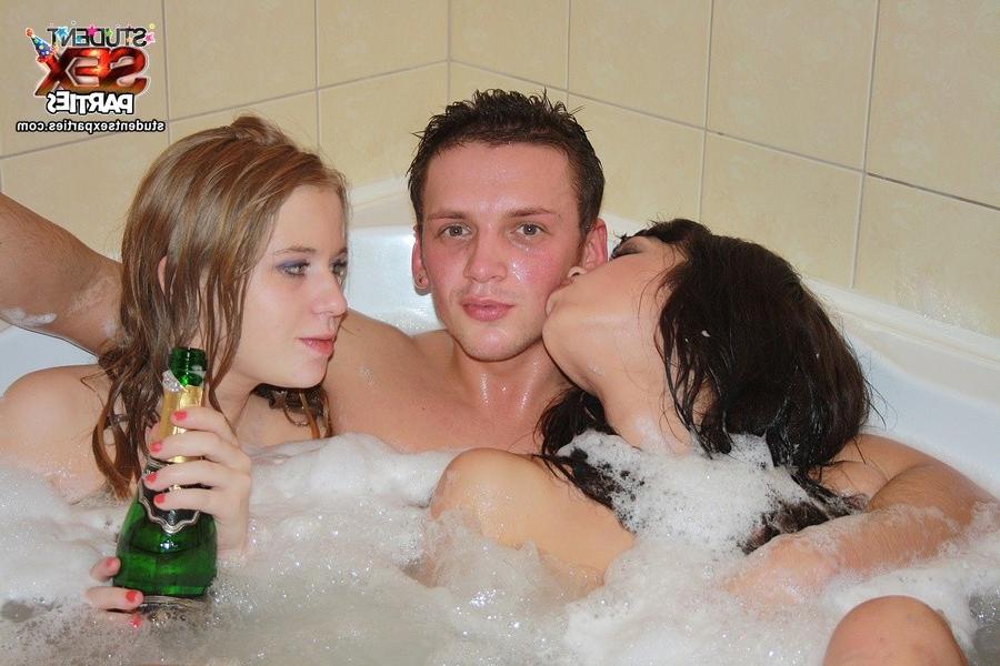 8P Facial cumshot for two college chicks