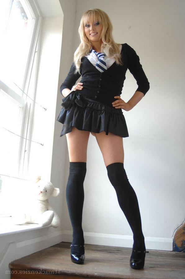 14P Horny Blonde Schoolgirl Stripping Off Panties