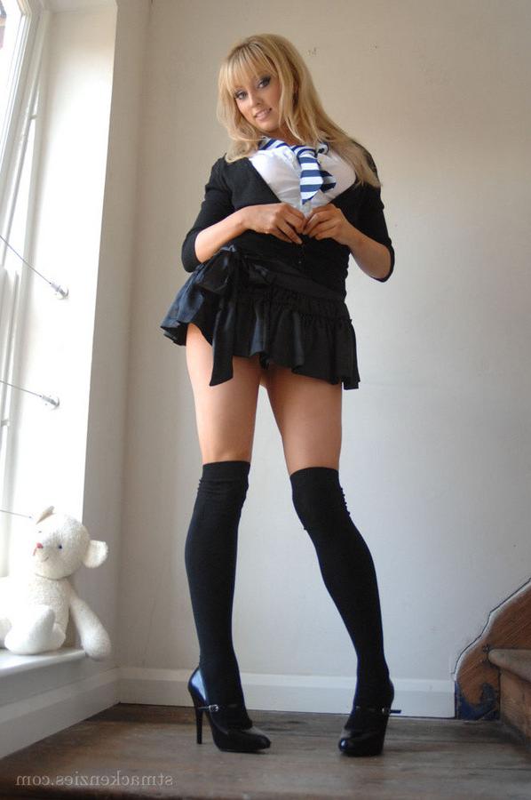 14P Horny Blonde Schoolgirl Stripping Off Panties