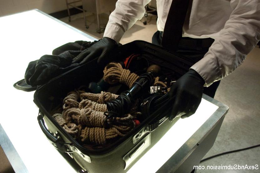 15P Sexy Chanel Preston is stopped at an airport security line...