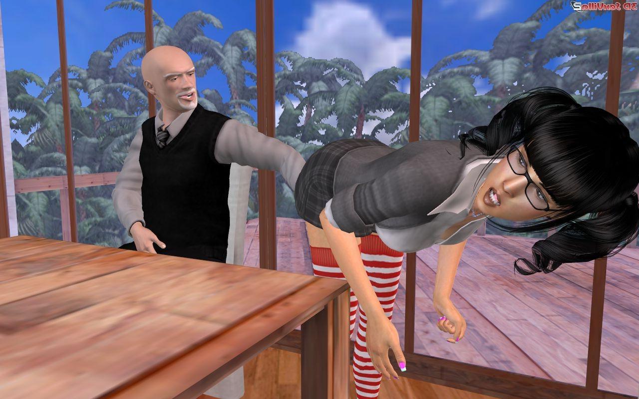 16P 3d animated dirty old geezer seducing a student