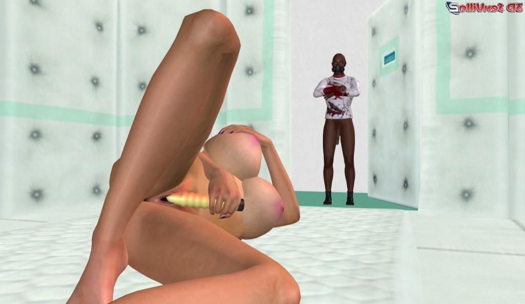 16P Animated nympho babe fucked in her padded cell