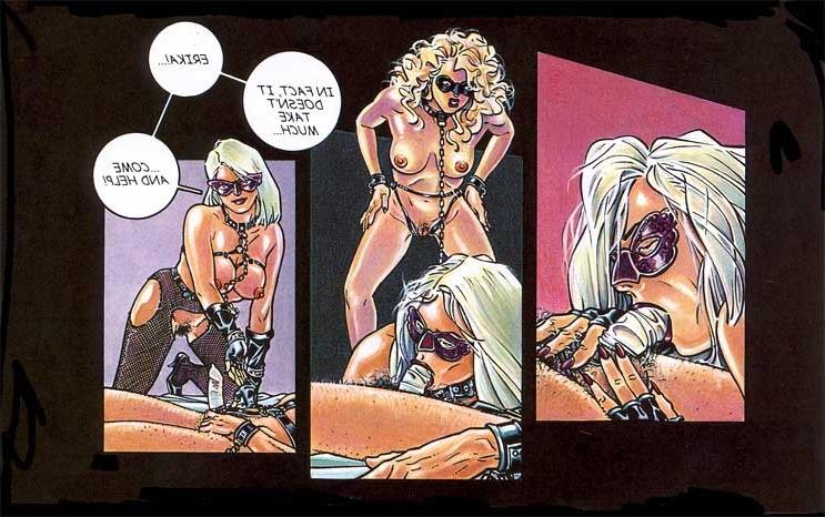 15P beautiful leather bound blonde suck hard cock