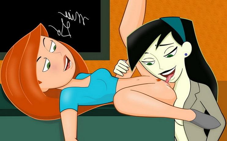 12P Nympho Kim Possible receives cum on lips and comes