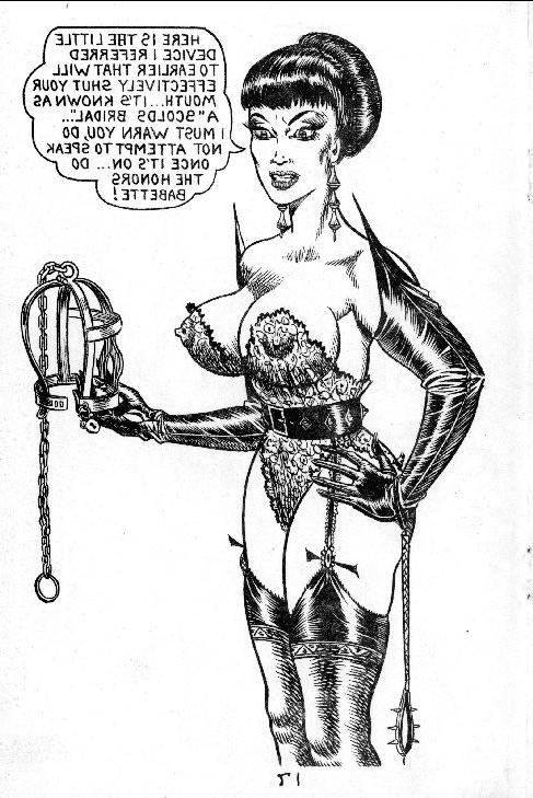 9P Curvy mistress in black leather and submissive whore
