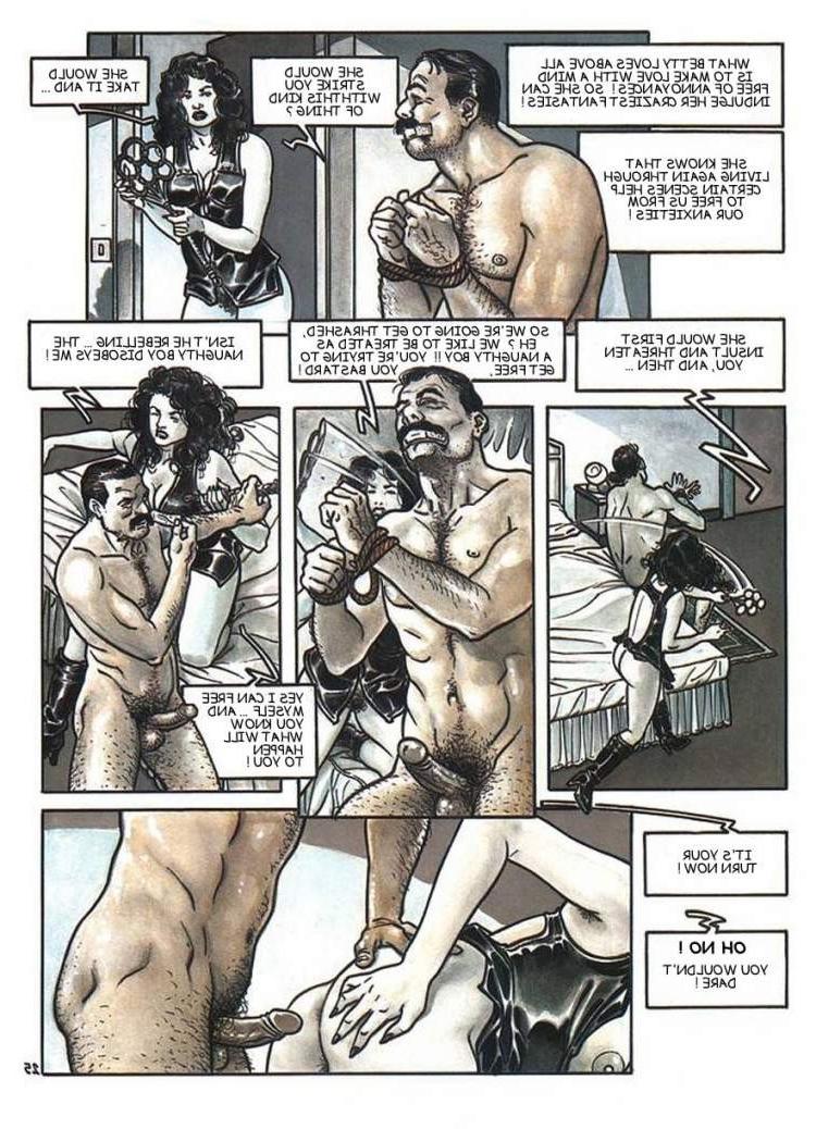 14P leather brunette whips a man for sex