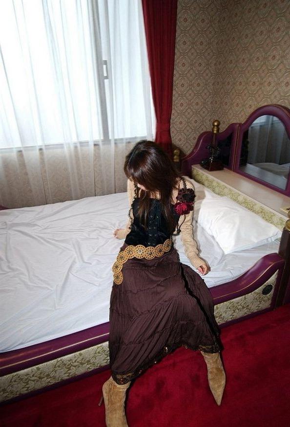 16P Yua Aida asian model showing her firm tits and hairy pussy