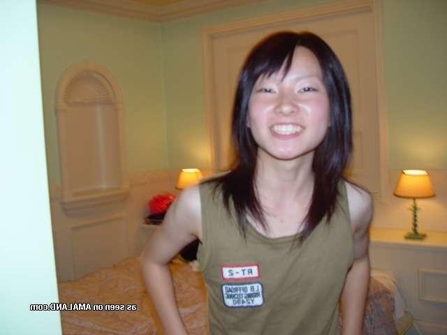 13P Tiny titted Asian teen GF with hairy pussy sings naked in hotel
