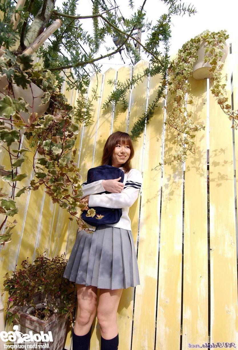 15P Japanese av idol teases in schoolgirl uniform