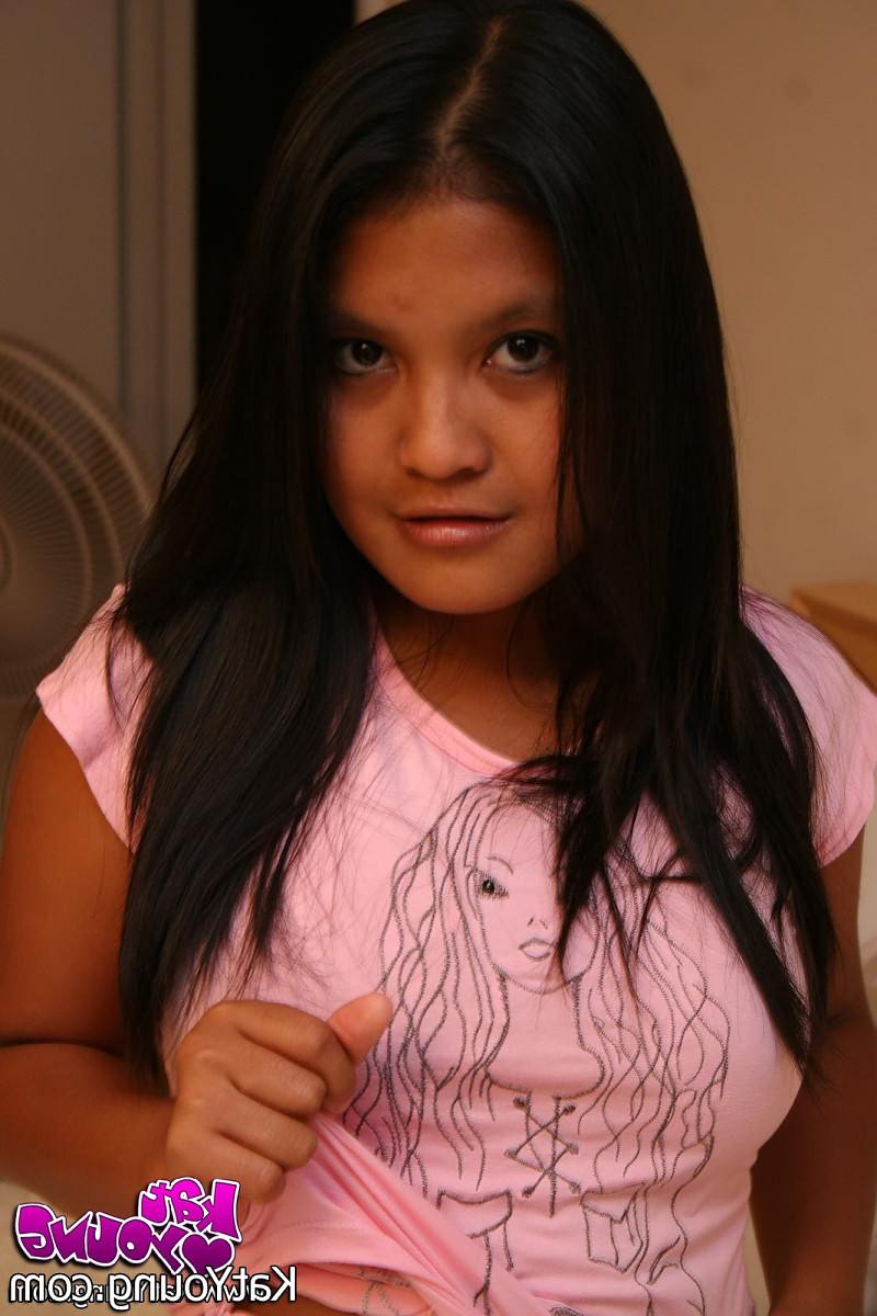 16P ::: Kat Young ::: Slim orient girl Kat teasing and touching wet pussy