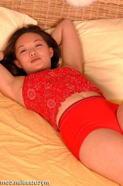 16P Shaved asian coed opens her tight ass hole