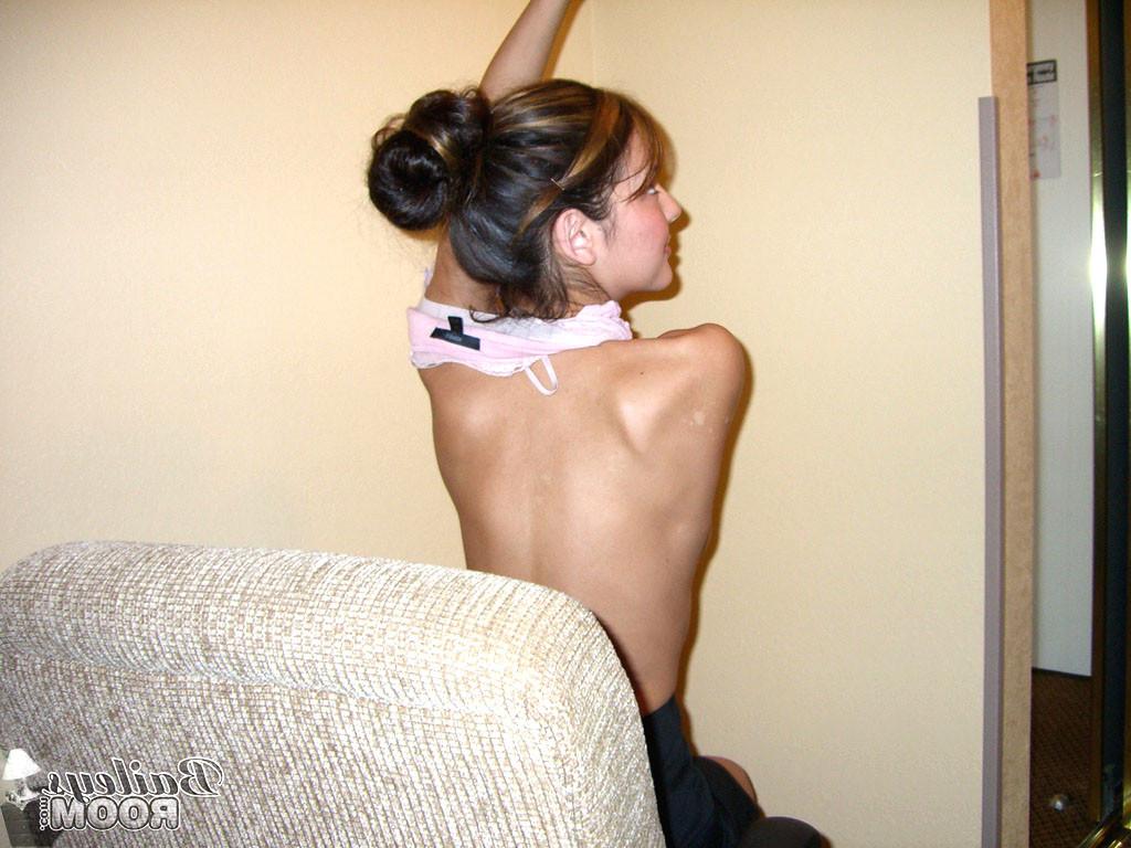 10P Sexy teen secretary stripping during a lunch break