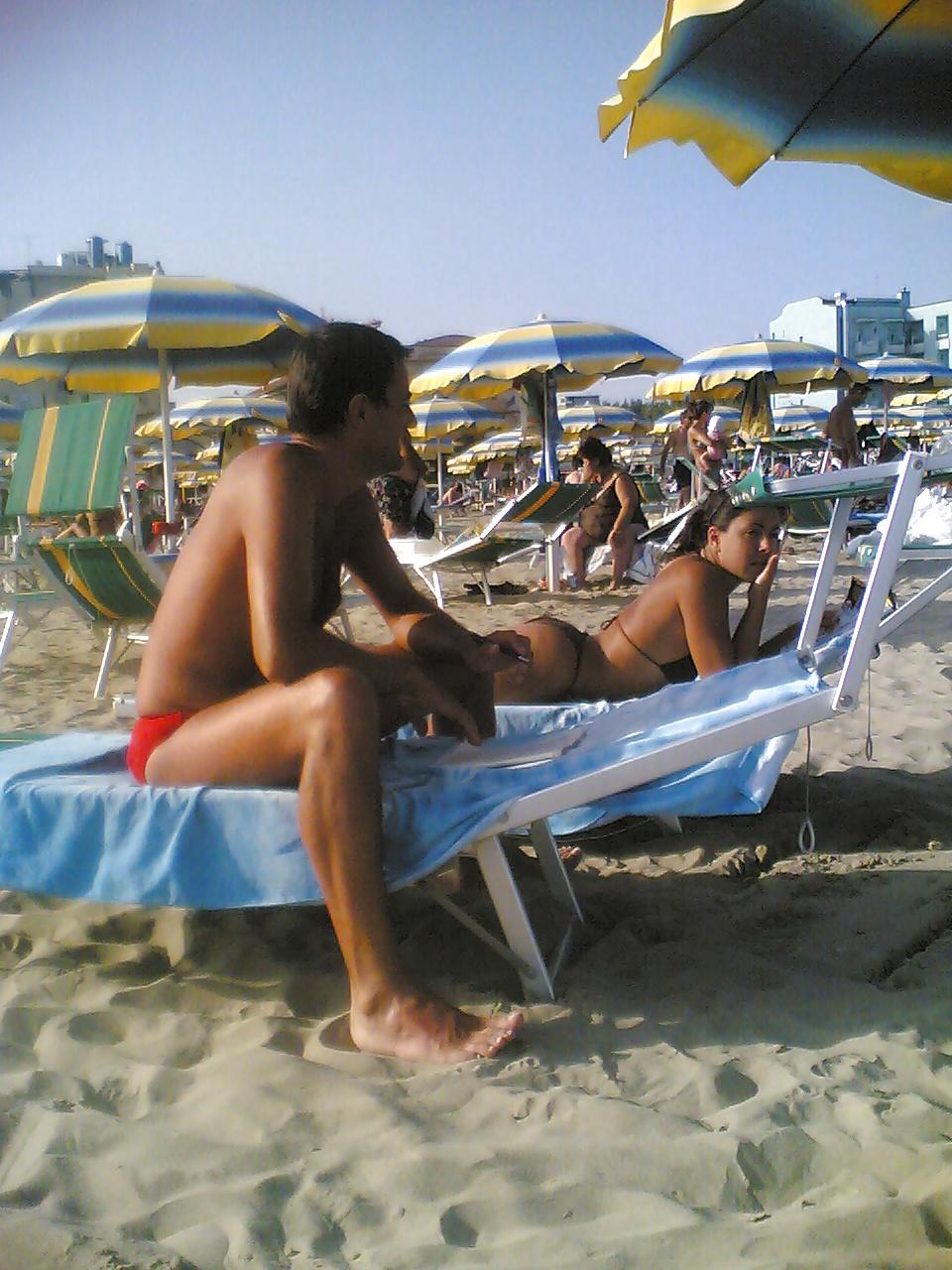 25P Candid Ass italian beach