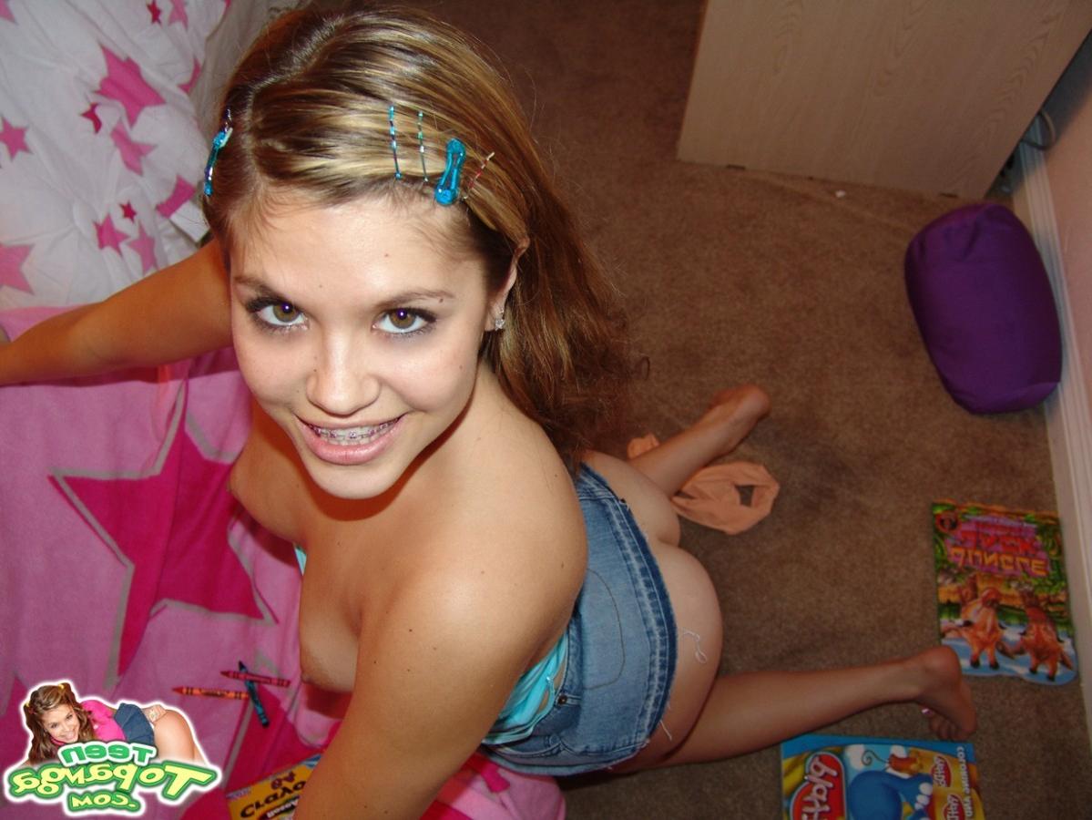 16P Petite teen with beautiful ass and puffy tits getting naughty