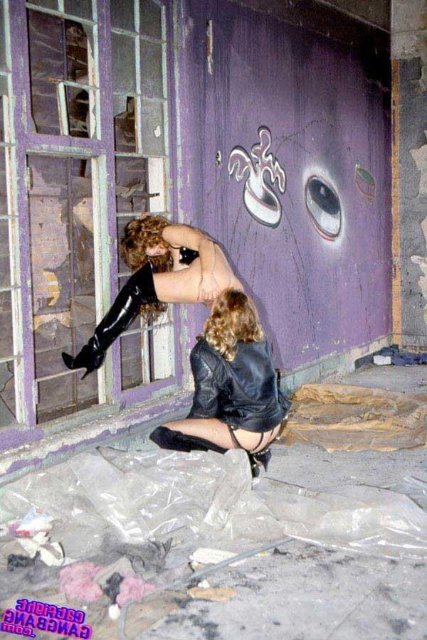 17P Sexy lesbians in leather clothes and stocking bdsm soft fuck
