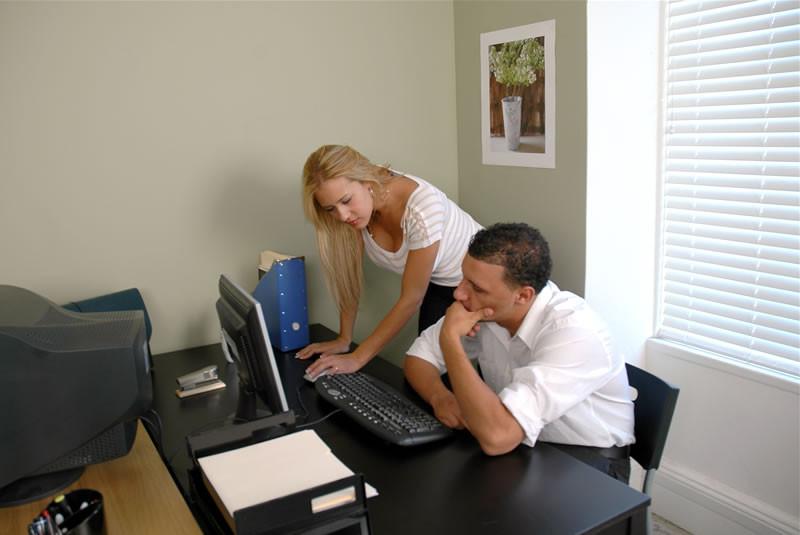 15P Blonde Secretary Rides Cock For A Raise