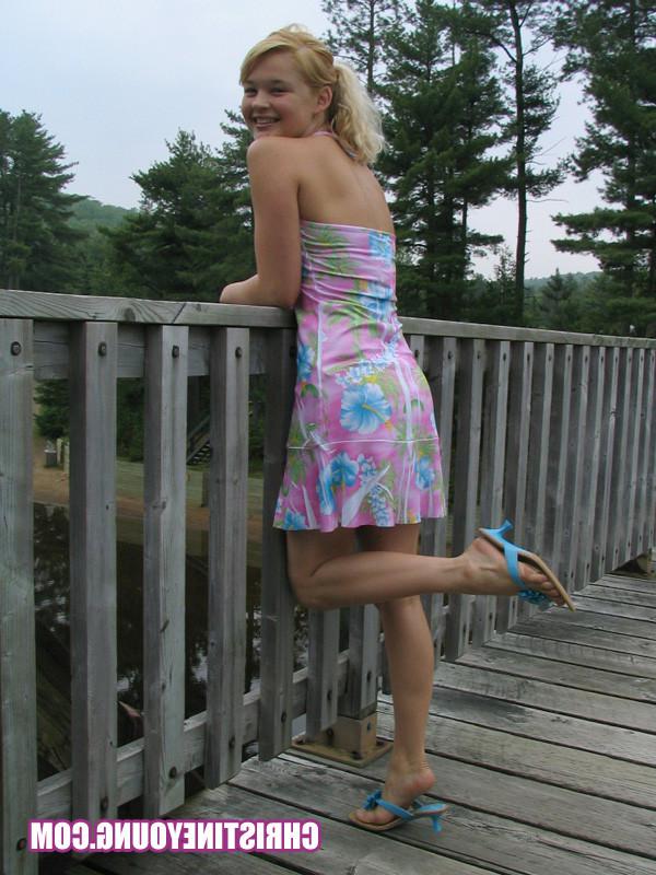 16P blonde girl posing and touching herself