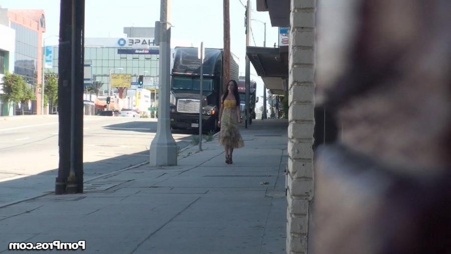 16P Chick gets dress pulled down by pervert on the street