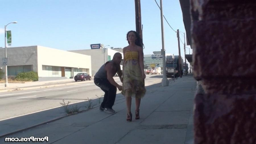 16P Chick gets dress pulled down by pervert on the street