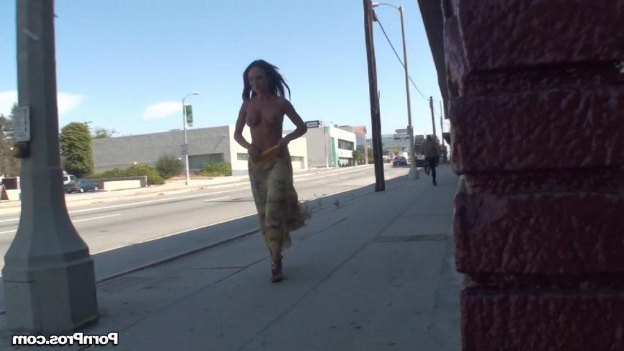 16P Chick gets dress pulled down by pervert on the street