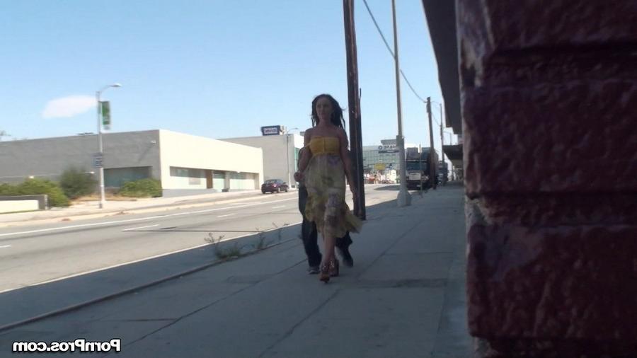 16P Chick gets dress pulled down by pervert on the street