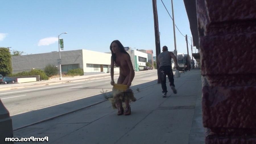 16P Chick gets dress pulled down by pervert on the street