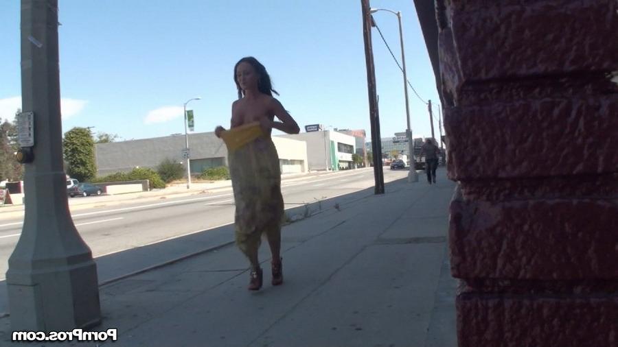 16P Chick gets dress pulled down by pervert on the street