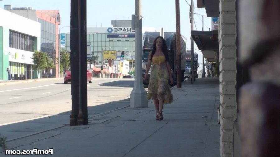 16P Chick gets dress pulled down by pervert on the street