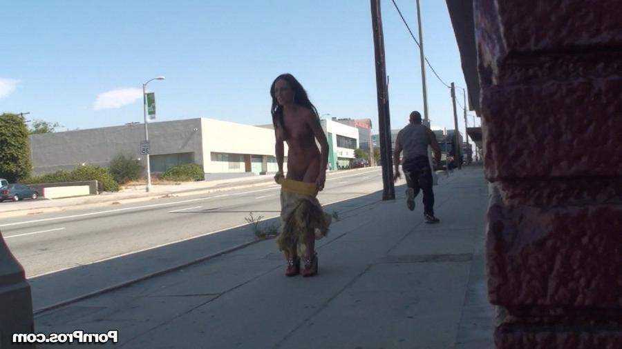 16P Chick gets dress pulled down by pervert on the street