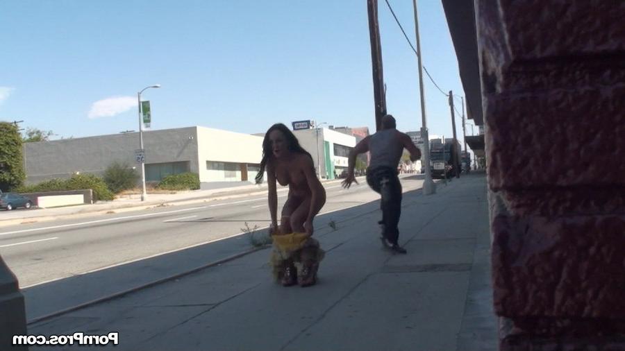 16P Chick gets dress pulled down by pervert on the street