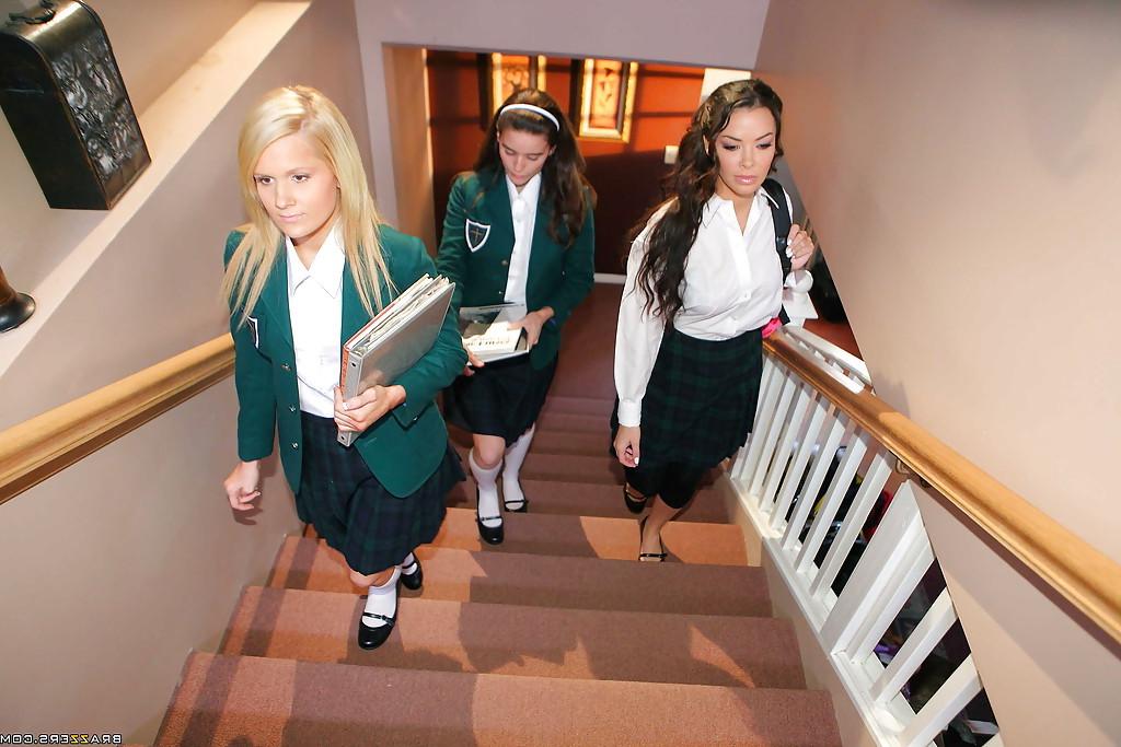 15P Ravishing schoolgirl Sophia Santi gives titjob and fucks like a slut