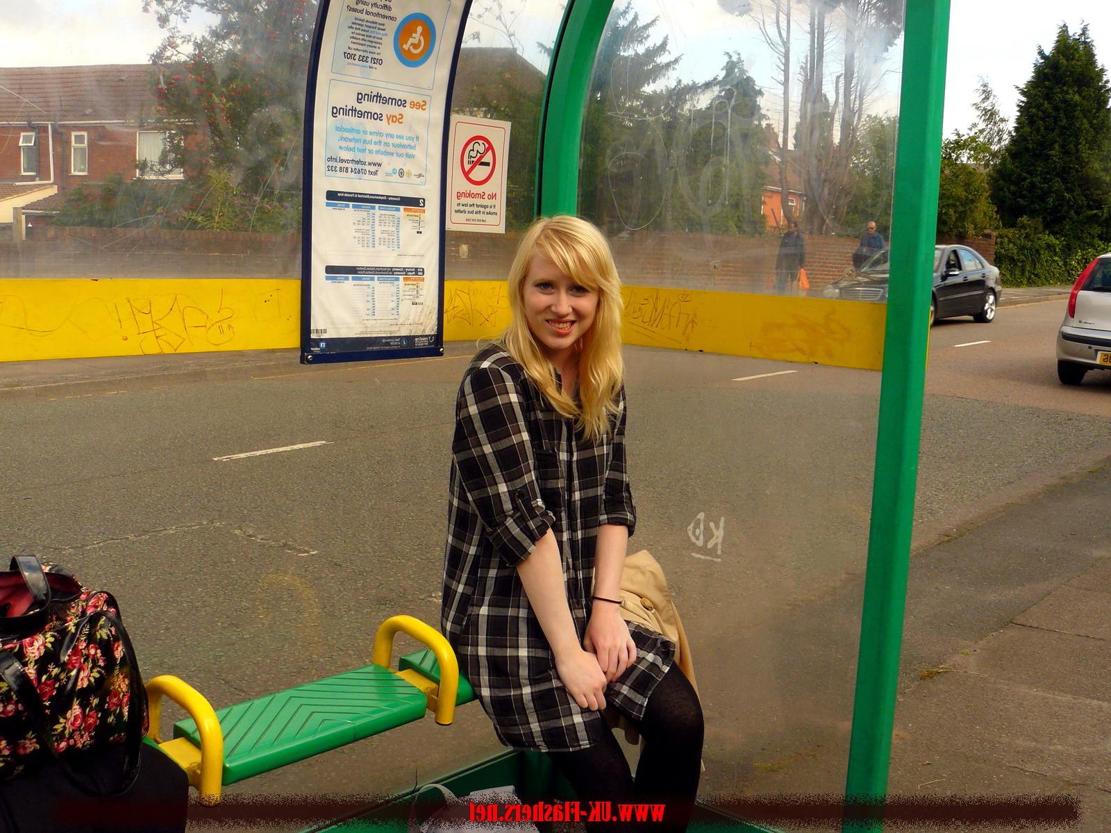 16P Flashing blonde british babe Satine Spark in public nudity