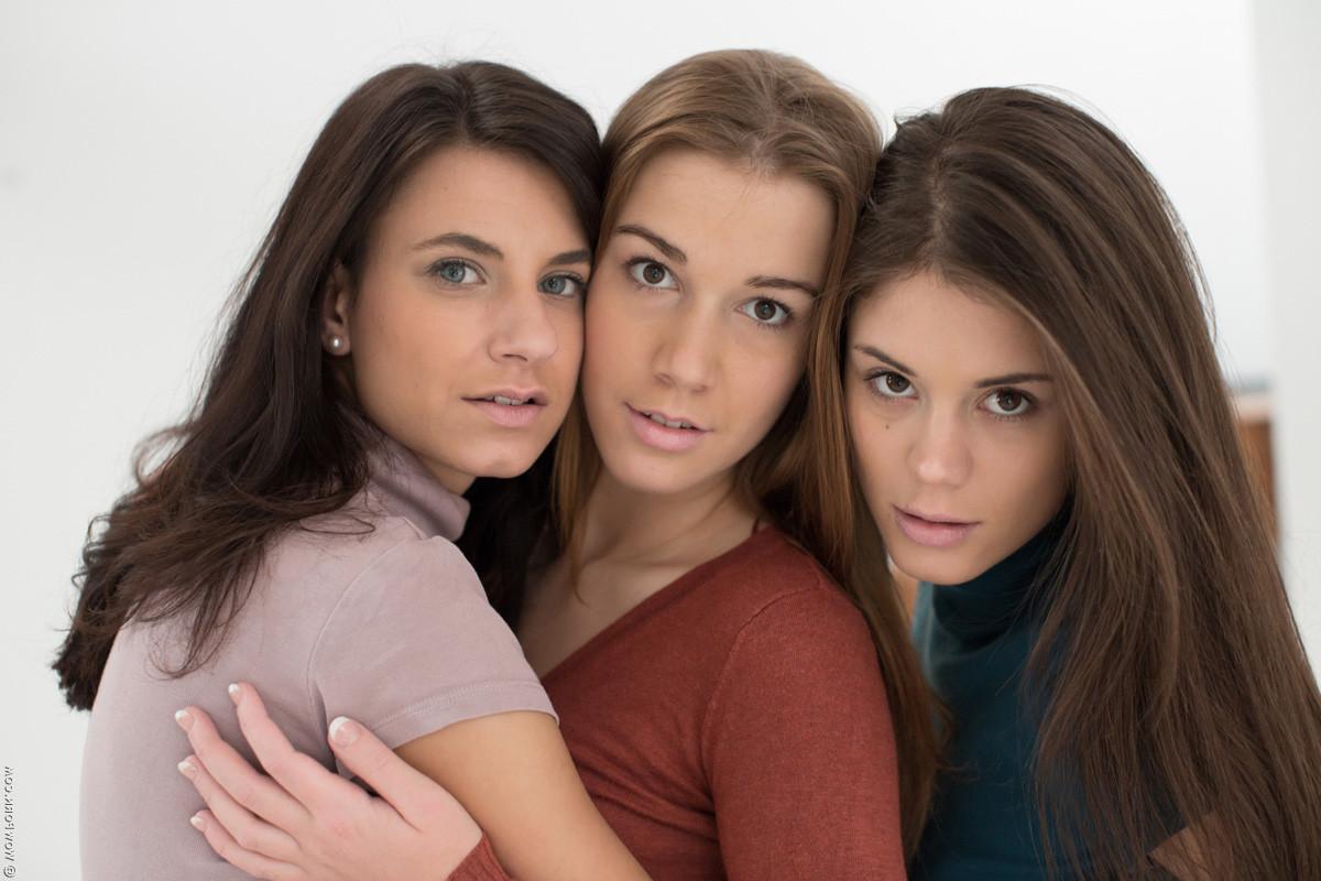 15P Three lesbian cuties stroking each other very nasty