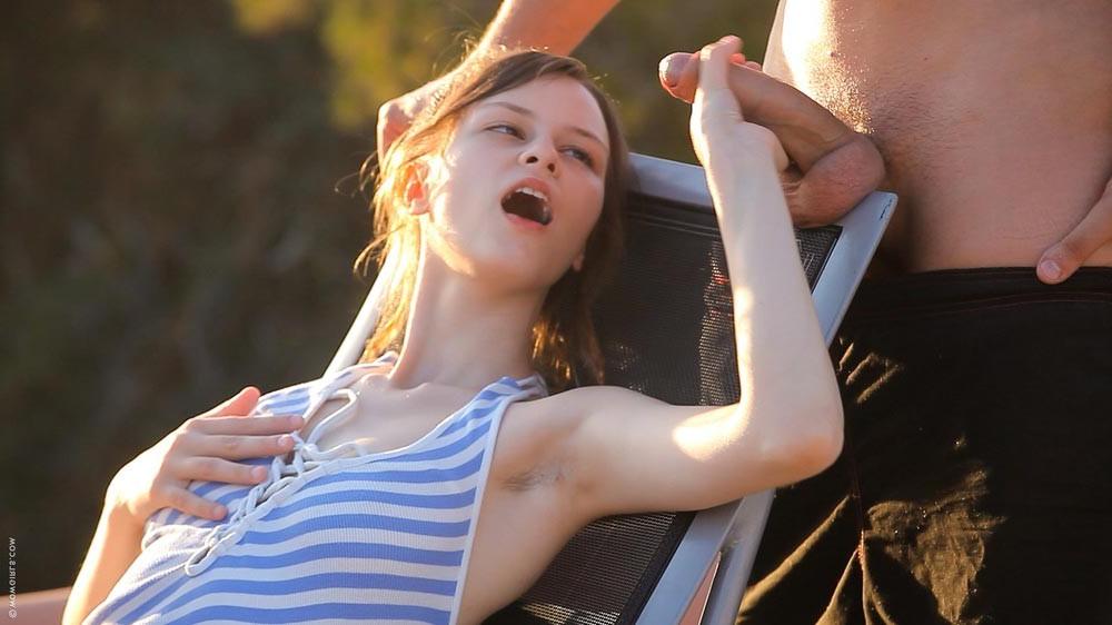15P Hot horny teen shows her blowjob skills