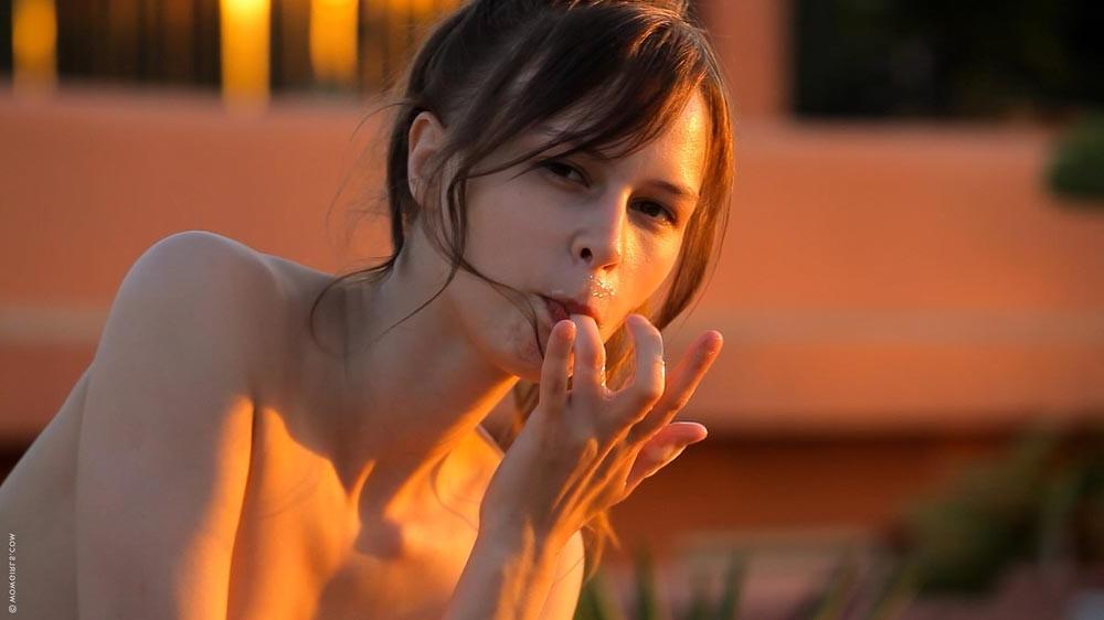 15P Hot horny teen shows her blowjob skills