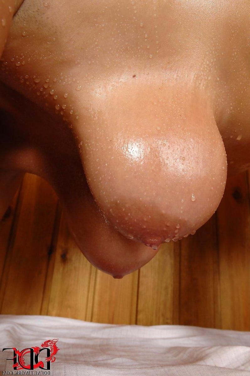 15P Horny cock starved brunette gets oiled up