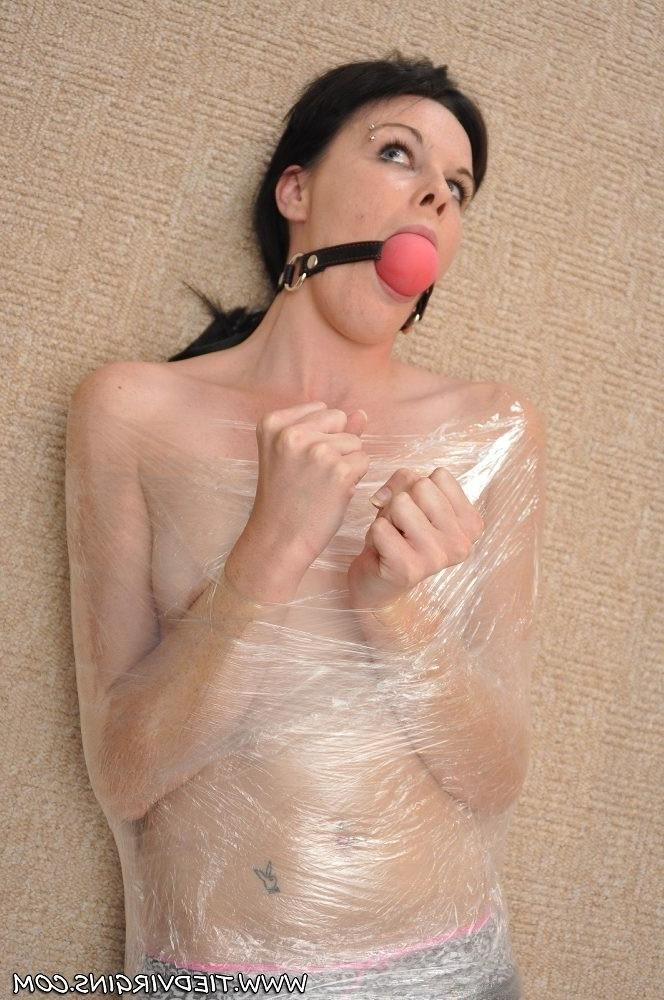 12P Slut Karina is wrapped in plastic She is punished for her sins