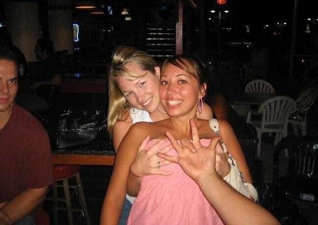15P Sexy nextdoor girlfriends posing and smiling on camera