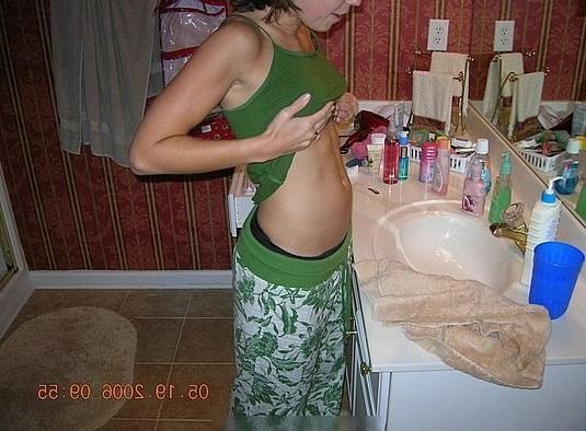 15P Brunette cutie nude teen with nice tits posing on camera