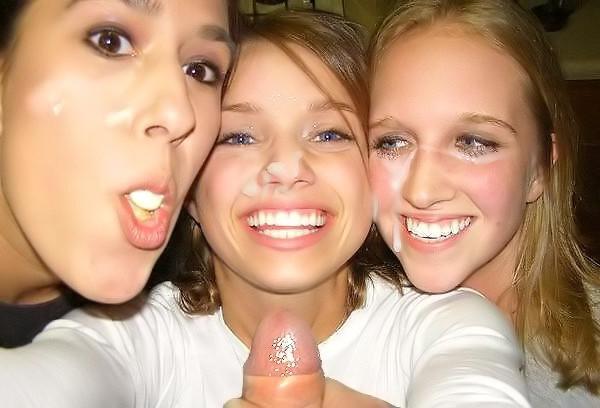15P Sexy nextdoor girlfriends posing and smiling on camera