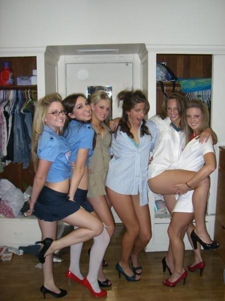 15P Sexy nextdoor girlfriends posing and smiling on camera