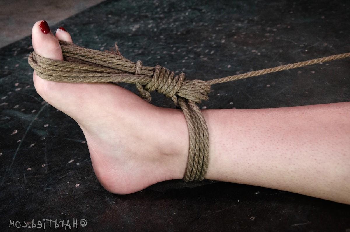 16P AJ Applegate ballgag blonde is rope bound and spanked by black maledom