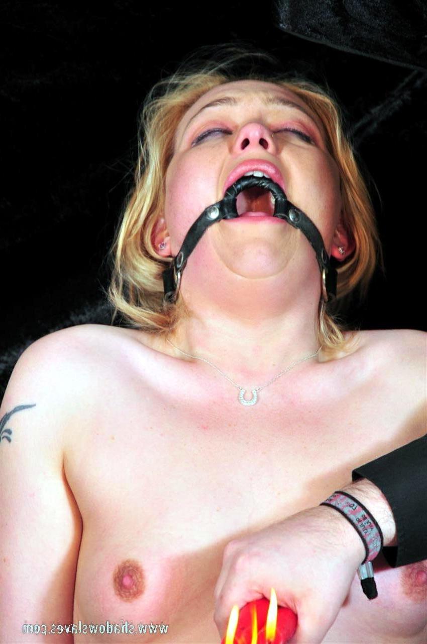 16P Crying blonde painslave Donnas burning candle punishment and extreme gagged puss