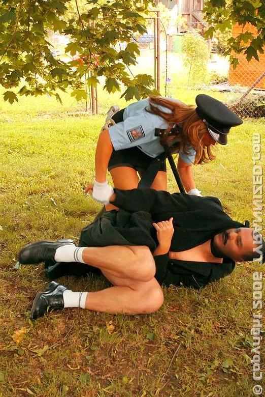 20P Sexy femdom police woman arrests and punishes a flasher