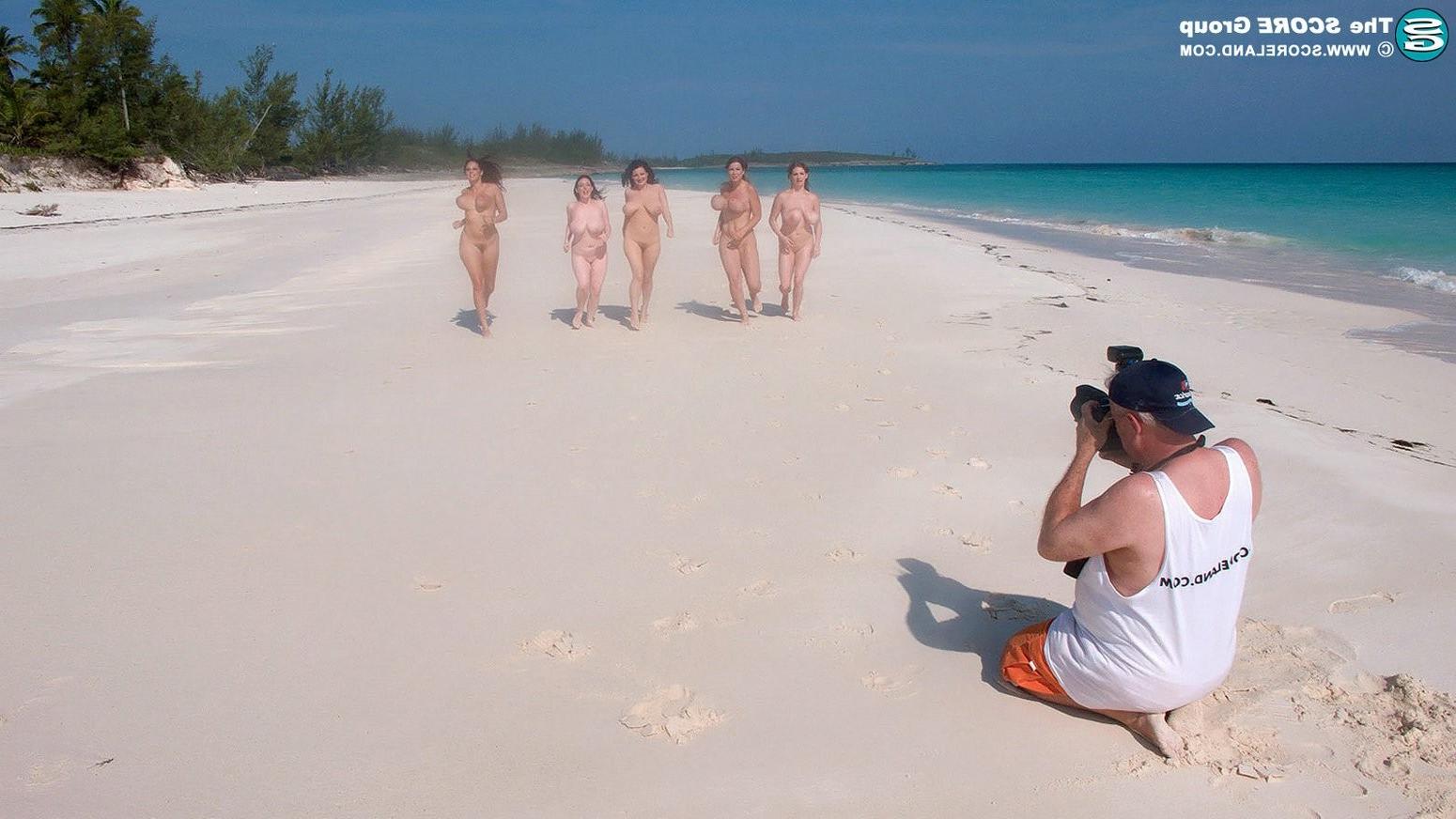 15P Top busty pornstars at casting on beach