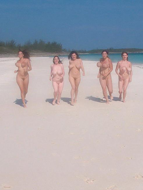 15P Top busty pornstars at casting on beach