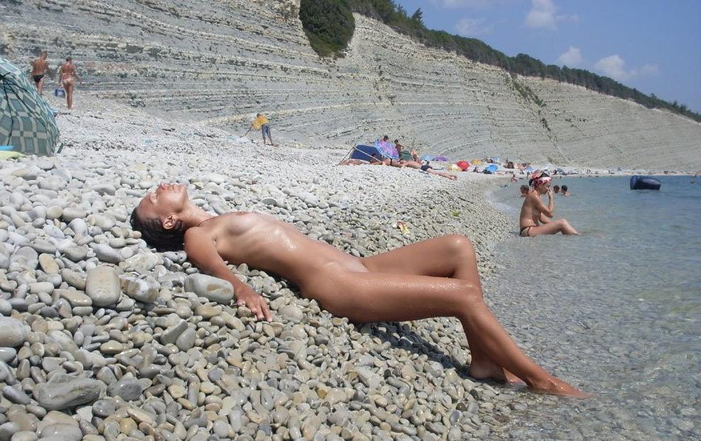 15P Nudist teen friends frolic around at a nude beach