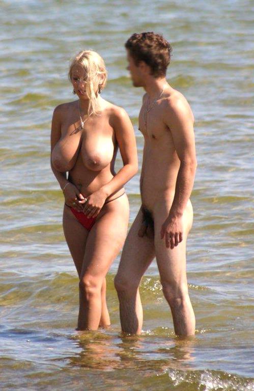 15P Friendly young Russian nudists lay on the beach