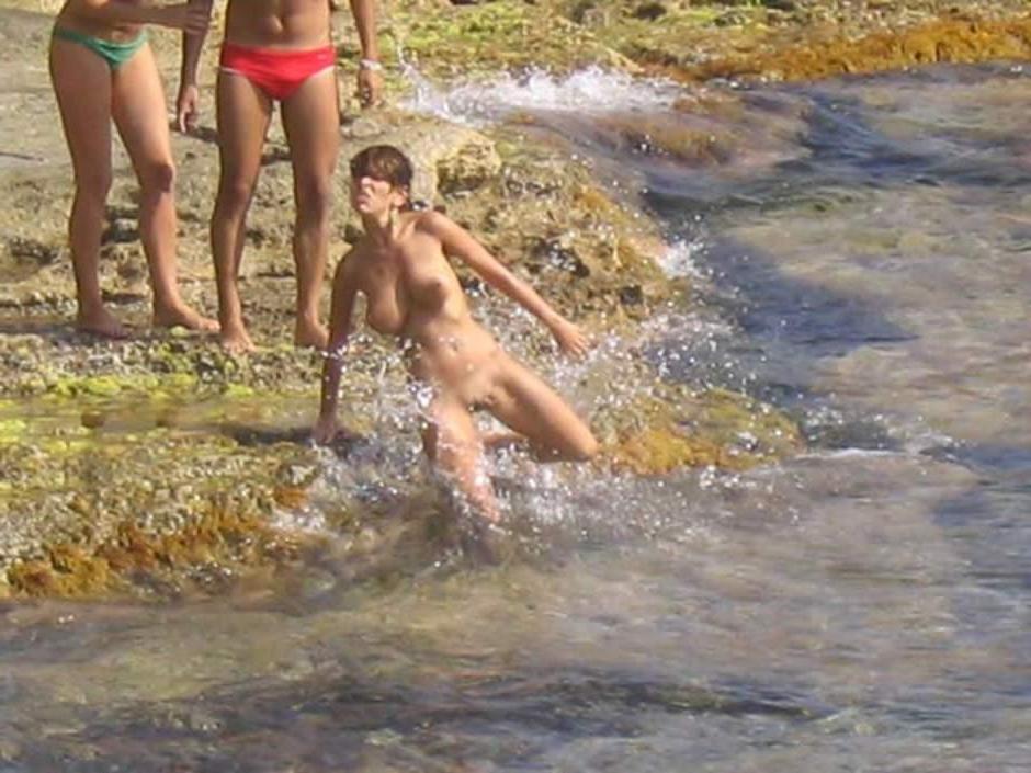 15P Watch these smooth nudists play at a public beach