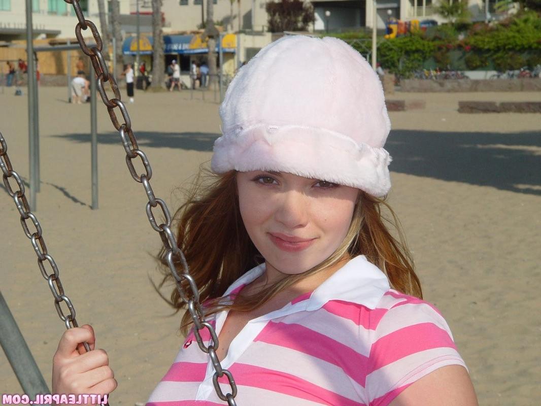 16P Blonde teen funs on the beach and teasing pussy in a car